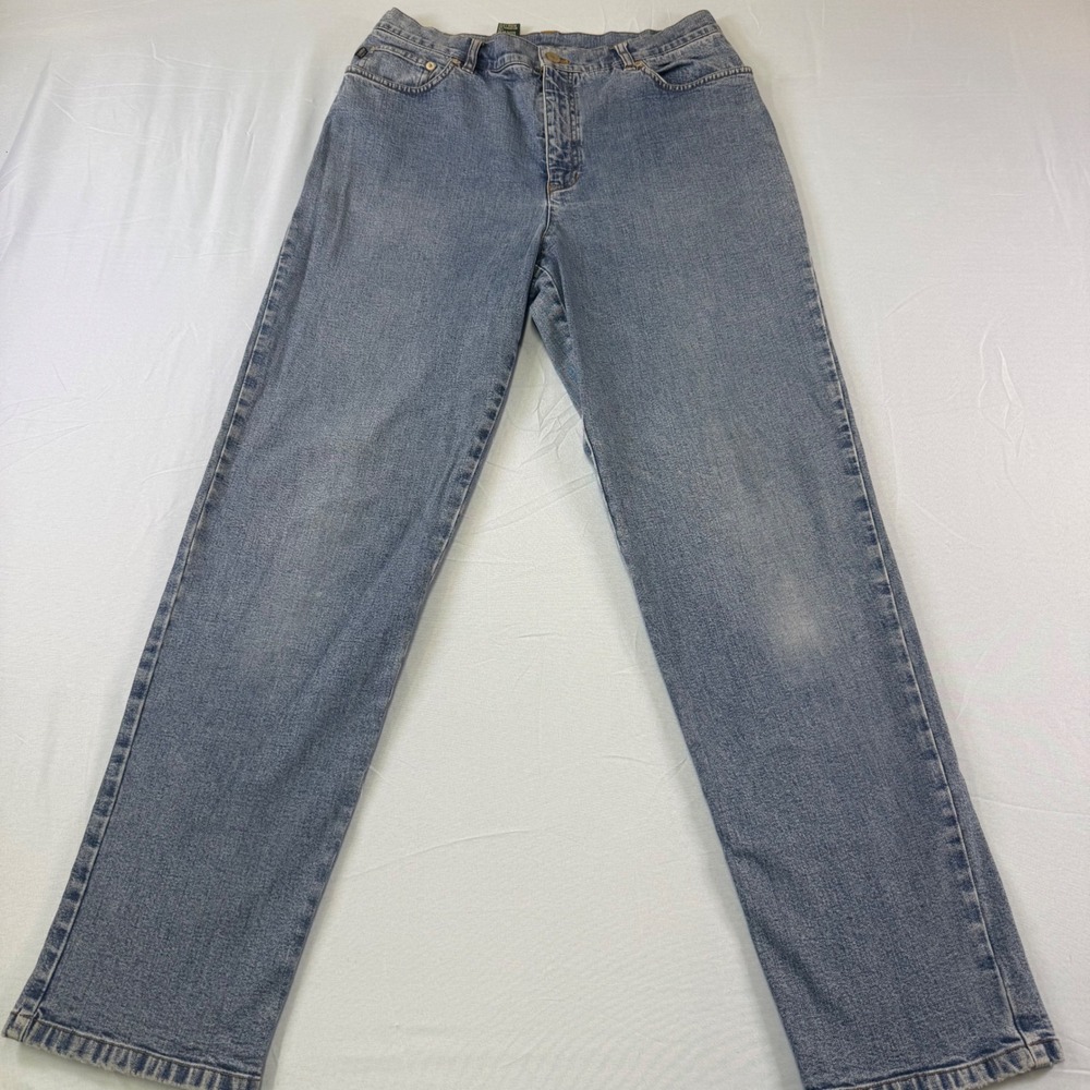 Lauren Jeans Co Ralph Lauren Blue Straight Leg High Rise Denim Jeans Womens 10